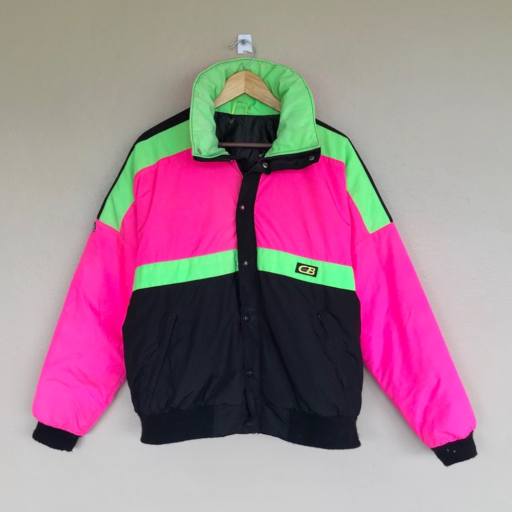 Vintage neon ski jacket coat